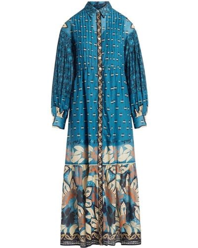 FARM Rio Maxi-jurk Met Print - Blauw
