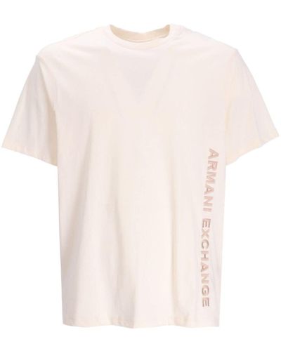 Armani Exchange Logo-print Cotton T-shirt - Natural
