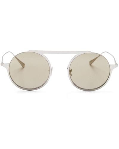 Giorgio Armani Sonnenbrille mit rundem Gestell - Weiß