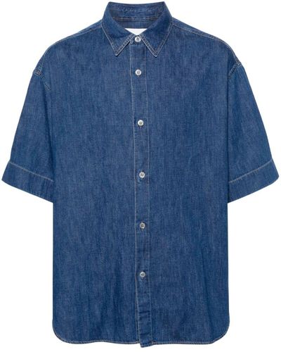 Studio Nicholson Short-sleeves Denim Shirt - Blue