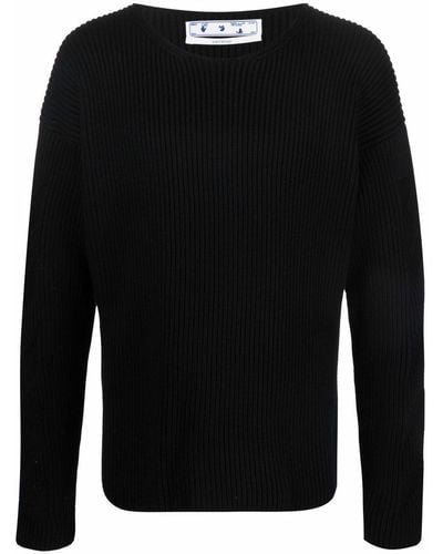 Off-White c/o Virgil Abloh Diag Stripe Round-neck Sweater - Black