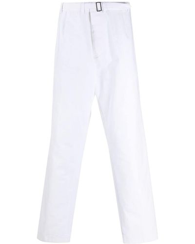 Haider Ackermann Pantalones rectos con cinturón - Blanco