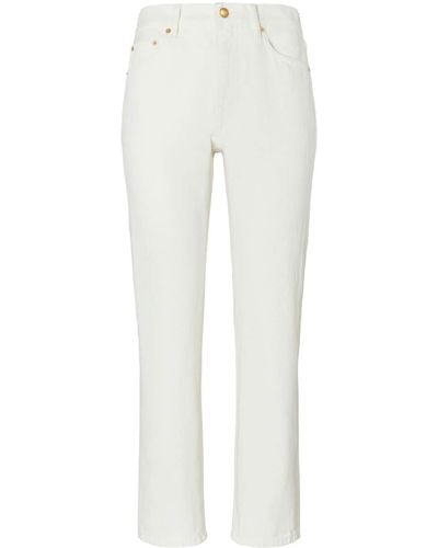 Tory Burch Mid-rise Cropped Jeans - White