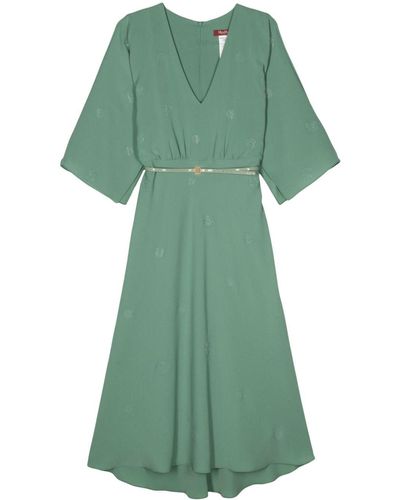 Max Mara Rhinestone-embellished Dress - Green