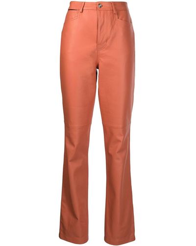 Proenza Schouler Straight-leg Leather Trousers - Orange
