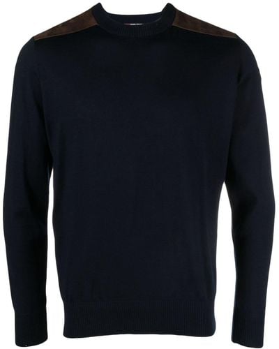 Paul & Shark Crew-neck Virgin Wool Sweater - Blue