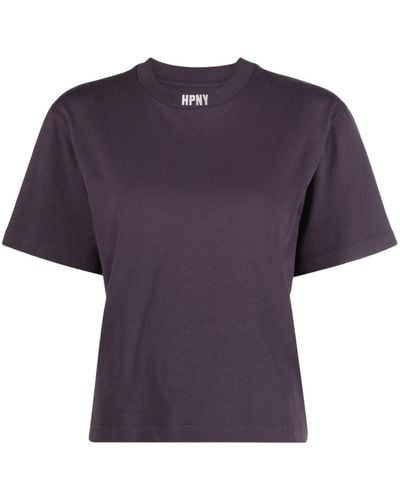 Heron Preston T-Shirt mit Logo-Stickerei - Lila