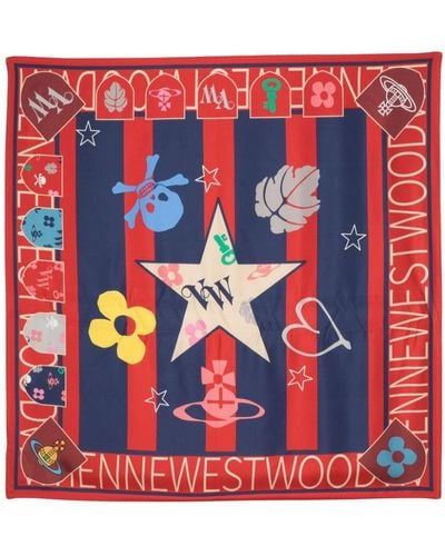 Vivienne Westwood Football Schal aus Seide - Rot