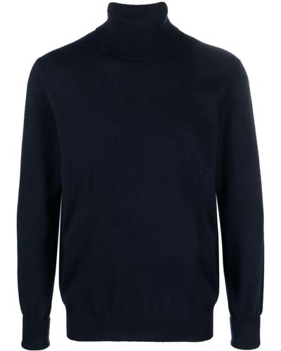 Ballantyne Logo-embroidered Roll-neck Cashmere Sweater - Blue