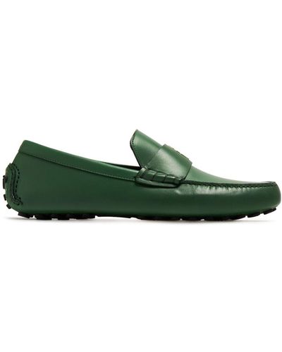 Ferragamo Logo-plaque Leather Driving Loafers - Green