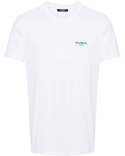 Balmain T-Shirt mit Logo-Applikation - Weiß