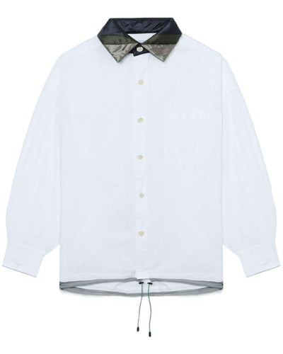 Kolor Striped-collar Cotton Shirt - White