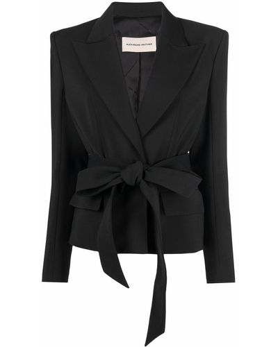 Alexandre Vauthier Blazer con botón y cinturón - Negro