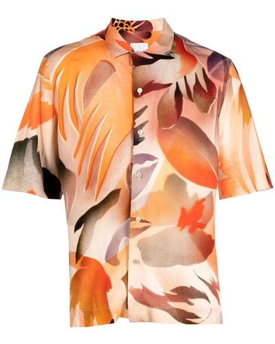 Paul Smith Abstract-print Short-sleeved Shirt - Orange