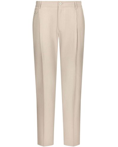 Dolce & Gabbana Tailored Linen Trousers - Natural