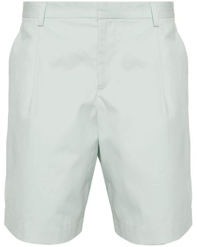 A.P.C. Pleated Cotton Shorts - Blue