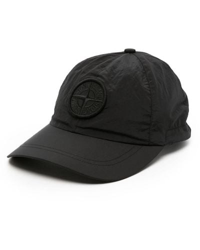 Stone Island Logo Nylon Baseball Cap - Black