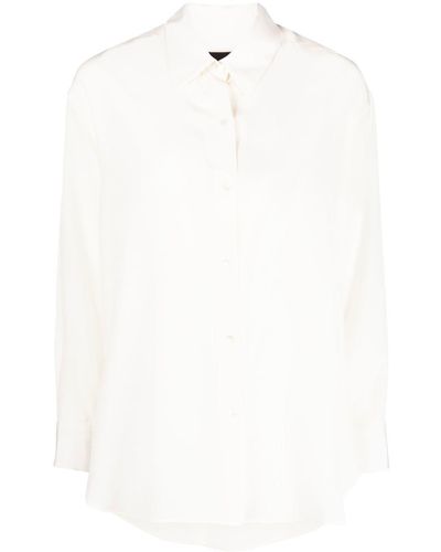 Nili Lotan Sheer Silk Long-sleeved Shirt - White