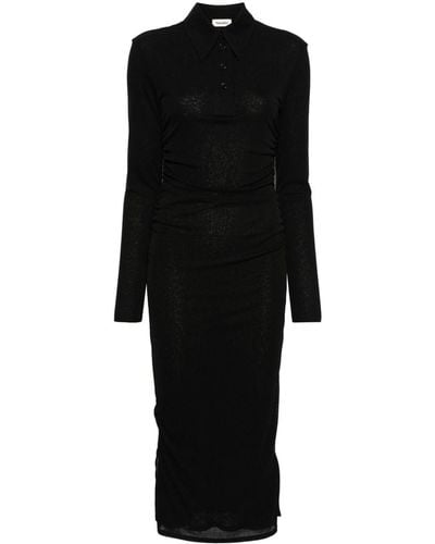 Nanushka Verity Ruched Maxi Dress - Black