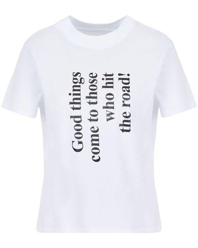 Armani Exchange T-shirt en coton à texte imprimé - Blanc