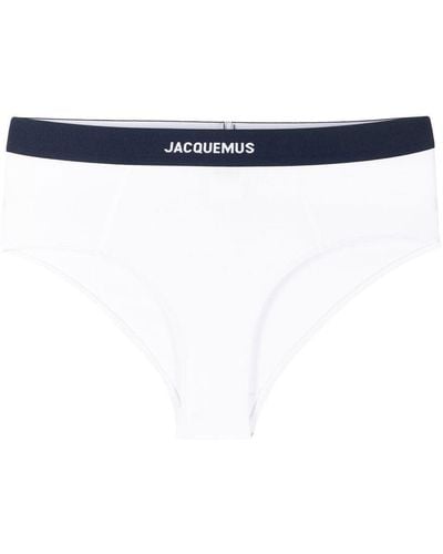 Jacquemus Slip La Culotte con banda logo - Blu