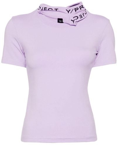 Y. Project Logo-print collar jersey T-shirt - Violet