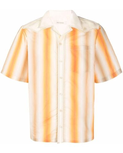 Wales Bonner Stripe-print Short-sleeved Shirt - White