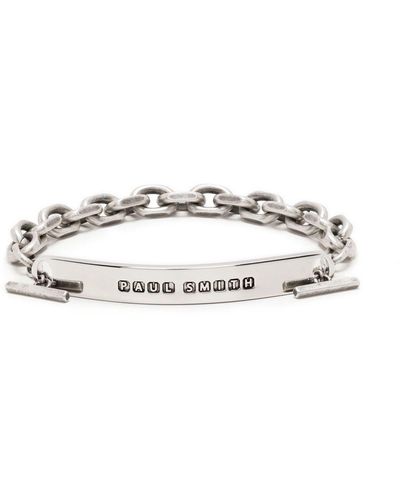 Paul Smith Logo-engraved Chain-link Bracelet - White
