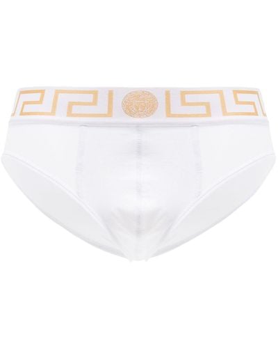 Versace Slip mit Greca-Bund - Weiß