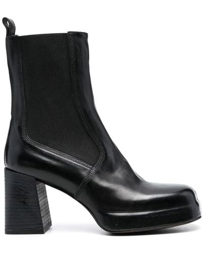 Moma Block-heel Leather Boots - Black