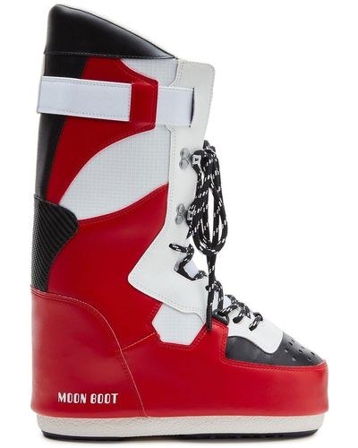 Moon Boot Gepolsterte Sneaker-Boots - Rot