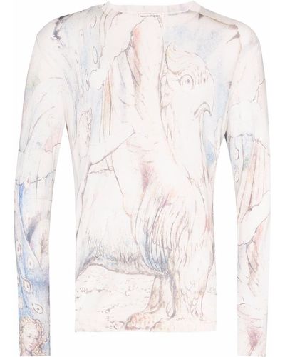 Alexander McQueen Sweatshirt mit William Blake Dante-Print - Mehrfarbig