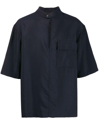 3.1 Phillip Lim Oversized Band Collar Shirt - Blue