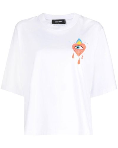DSquared² T-shirt à logo imprimé - Blanc