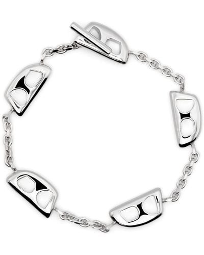Eera Stone Silver Bracelet - White
