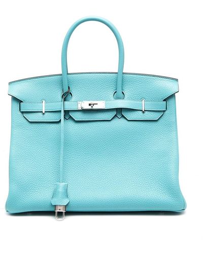 Hermès 2015 プレオウンド バーキン 35 ハンドバッグ - ブルー