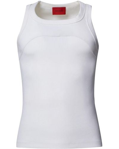 A BETTER MISTAKE Exposed Ribbed Tank Top - White