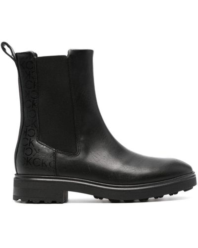 Calvin Klein Cleat 40mm Leather Boots - Black