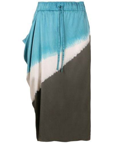 UMA | Raquel Davidowicz Tie-dye Print Midi Skirt - Blue