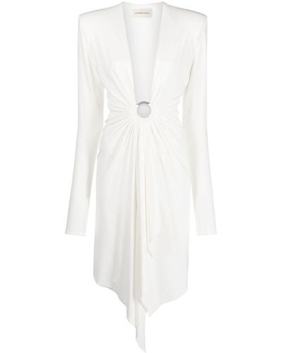 Alexandre Vauthier Asymmetric-hem Plunging Midi Dress - White