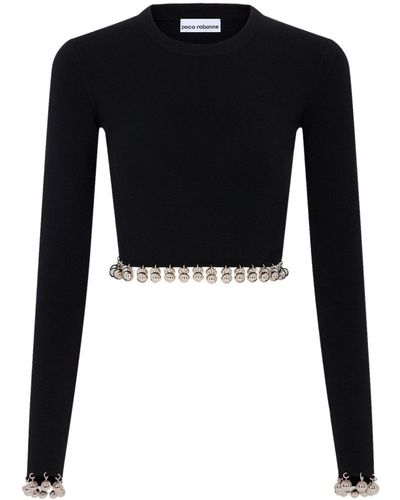 Rabanne Bead-detail Wool Sweater - Black