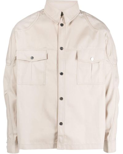 GmbH Long Puff-sleeves Cotton-blend Jacket - Natural