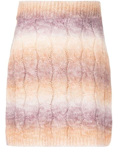 ROKH Striped Cable-knit Mini Skirt - Pink