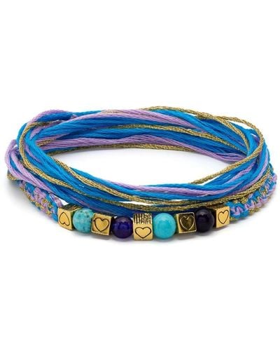 Aurelie Bidermann Honolulu macramé bracelet - Blau