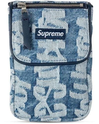 Supreme デニム ネックポーチ - ブルー