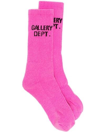 GALLERY DEPT. Intarsia-knit Logo Socks - Pink