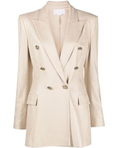 Genny Giacca Double-breasted Blazer - Natural