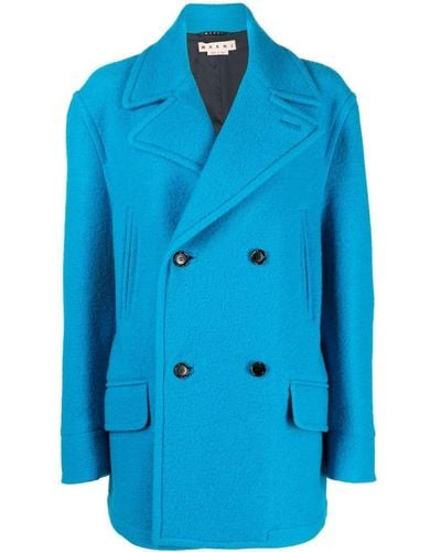Marni Double-breasted Short Coat - Blue
