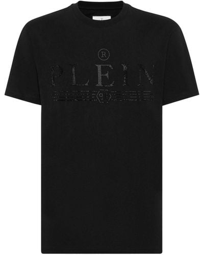 Philipp Plein T-Shirt mit Logo-Verzierung - Schwarz