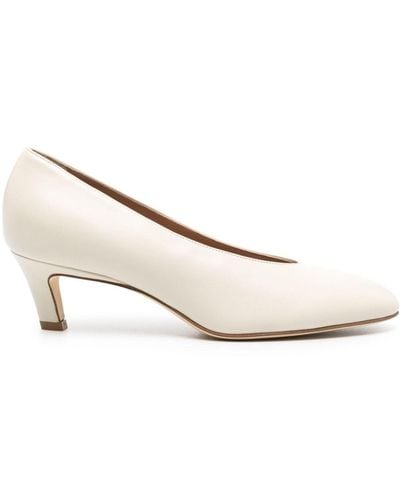 SCAROSSO Deva 50mm Leather Court Shoes - Natural